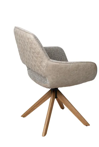 Armlehnstuhl MARIETTA - drehbar, Stoff, Hellbraun