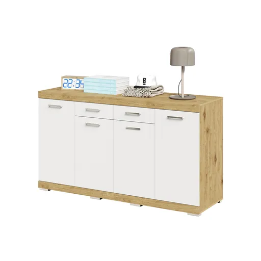 Kommode - Eiche Dekor, Weiß