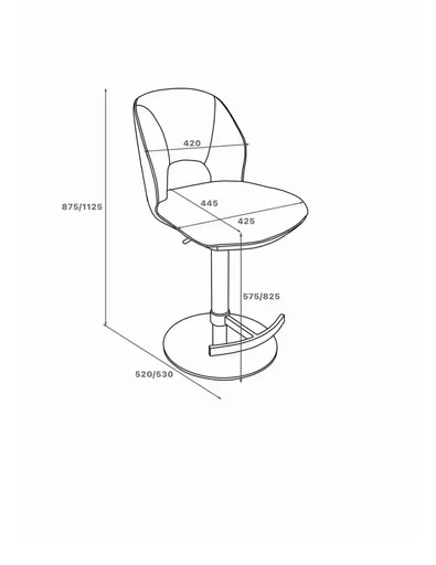 Barhocker MAILE - drehbar, höhenverstellbar, Stoff, Creme