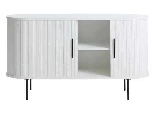 Sideboard - B ca. 120 cm, Eiche Furnier, Weiß