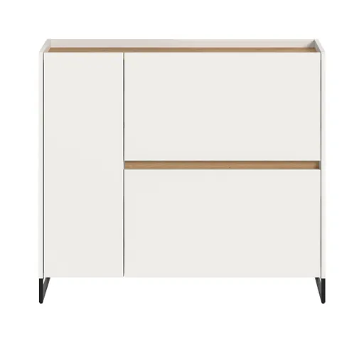 Schuhkipper - B ca. 110 cm, Weiß, Artisan Eiche Nachbildung