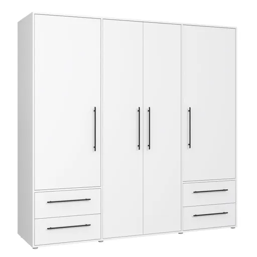 Drehtürenschrank FATHIE- B ca. 206 cm, Weiß