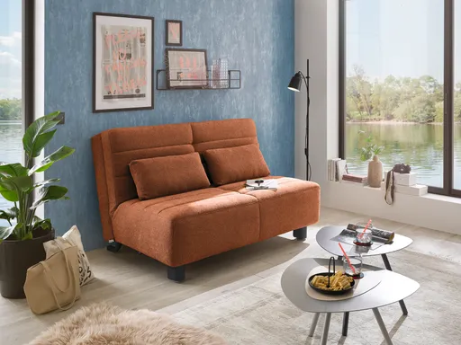 Faltsofa Easy - 2-Sitzer ohne Armlehne, ca. 140 cm inkl. Schlaffunktion, Stoff, Rot