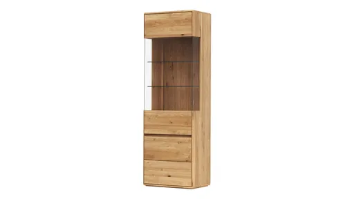 Vitrine Hillsboro - Anschlag Links, Wildeiche natur, geölt