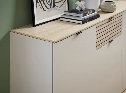 Sideboard - B ca. 180 cm, Kaschmir, Riva Eiche Nachbildung