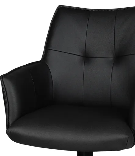 Barhocker MAKANA - drehbar, höhenverstellbar, Stoff, Schwarz