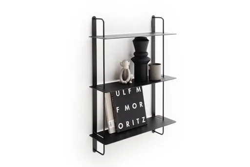 Wandregal Dagny - BHT ca. 60x85x18 cm, Metall, Schwarz