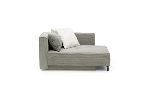 Recamiere - inkl. Schlaffunktion mit Bettkasten, Stoff, Taupe