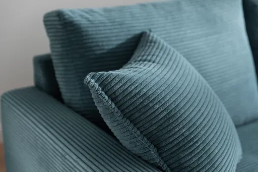 Ecksofa- 3-Sitzer, Ecke rechts, Stoff, Petrol