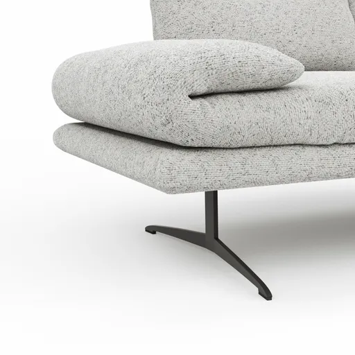 Sofa Lucero 2.0 - 2-Sitzer klein inkl. Drehsitz, Rollout-Armlehne und Sitztiefe verstellbar, Stoff, Offwhite