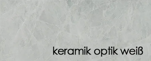 Esstisch - LB ca. 200x100 cm, Keramikoptik weiß, Schwarz