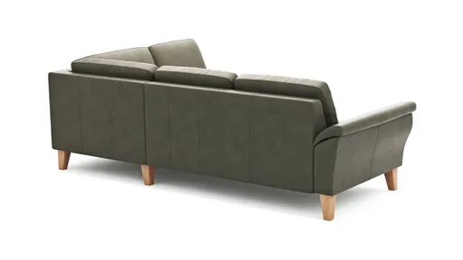 Ecksofa Rockport A - 2,5-Sitzer mit Ecke rechts, Leder, Dunkelgrau