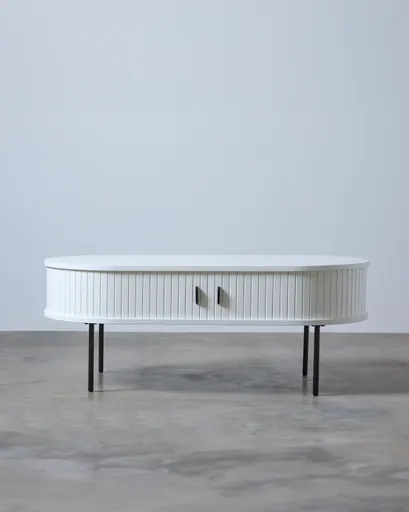 Couchtisch - LB ca. 120x60 cm, Eiche Furnier, Weiß