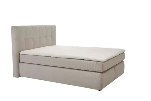 Boxspringbett JANAH- Liegefläche ca. 140x200 cm, Stoff, Creme
