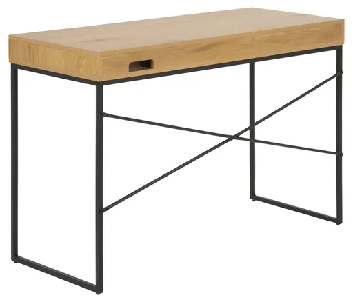 Konsol-/Homeoffice-Tisch - Wildeiche Nachbildung, Metall schwarz