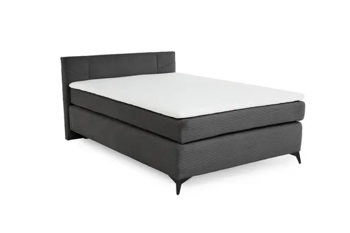 Boxspringbett JODIE- Ligefläche ca. 140x200 cm, Stoff, Grau