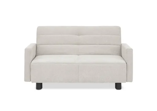  Faltsofa Easy - 2-Sitzer, ca. 140 cm inkl. Schlaffunktion/Armlehne verstellbar, Stoff, Creme