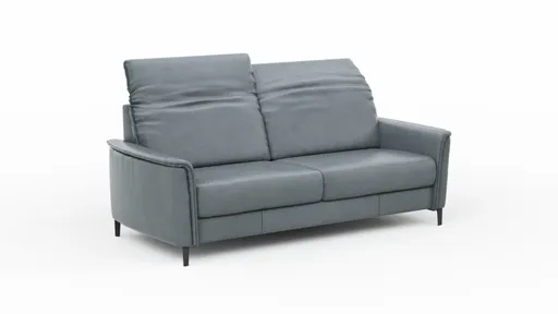 Sofa Bolivien - 2,5-Sitzer groß, Kopfteil verstellbar, Leder, Steel