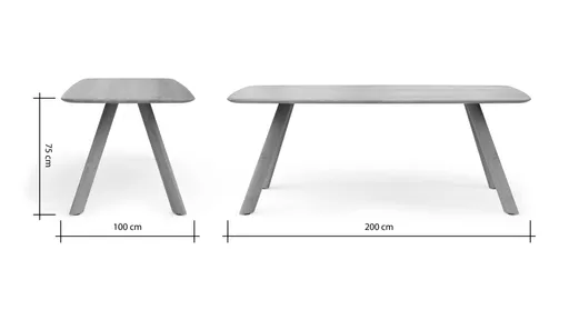 Esstisch Nayara - LB ca. 200x100 cm, Eiche massiv, satin gebeizt matt lackiert