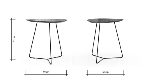Ecktisch Fano - LBH ca. 59x50x55 cm, HPL Laminat, Graubraun