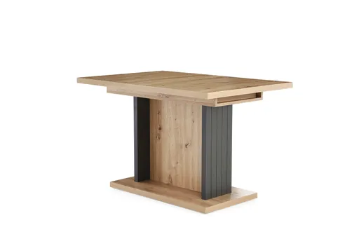 Esstisch - LB ca. 120x80 cm, inkl. Ausziehfunktion, Artisan Dekor, Anthrazit