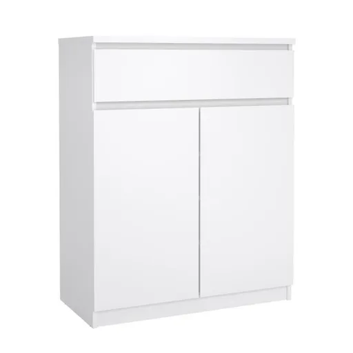 Kommode - B ca. 81 cm, Weiß Hochglanz