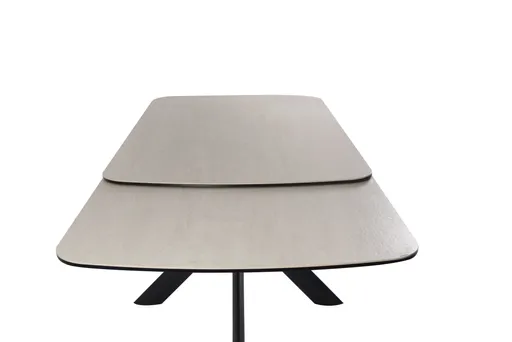 Esstisch MAXIE - ausziehbar, LB ca. 190x98 cm, Glaskeramik, Travertin farbig