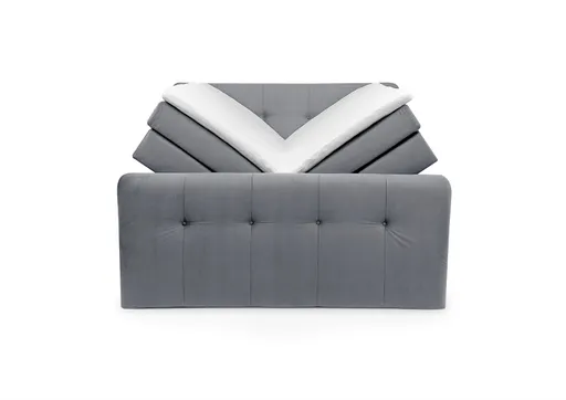 Boxspringbett HOLLIE- Liegefläche ca. 180x200 cm, Stoff, Stahl, inkl. Topper