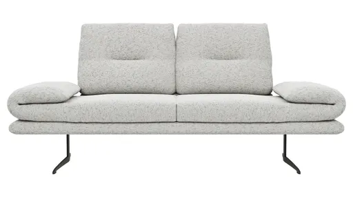 Sofa Lucero 2.0 - 2-Sitzer inkl. Drehsitz, Rollout-Armlehne und Sitztiefe verstellbar, Stoff, Offwhite