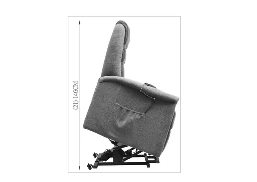 TV-Sessel MYRON - Aufstehhilfe, Relaxfunktion, Stoff, Grau