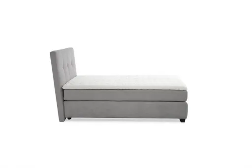 Boxspringbett JILA- Ligefläche ca. 120x200 cm, Stoff, Hellgrau