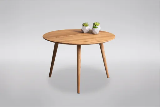 Couchtisch - Ø/H ca. 75x50 cm, Wildeiche massiv geölt