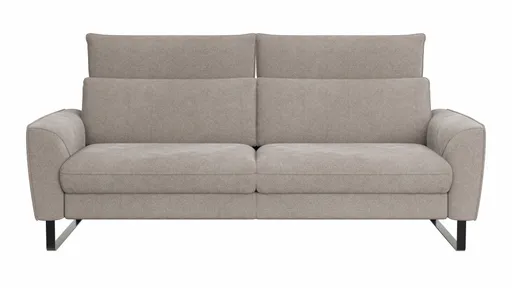 Sofa Avela - 3-Sitzer inkl. Kopfteil verstellbar, Stoff, Bisquit