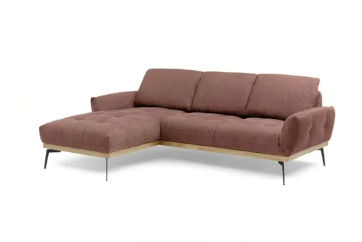 Ecksofa EDDIE - Ecke links, 2-Sitzer inkl. Rückenverstellungen, Stoff, Koralle