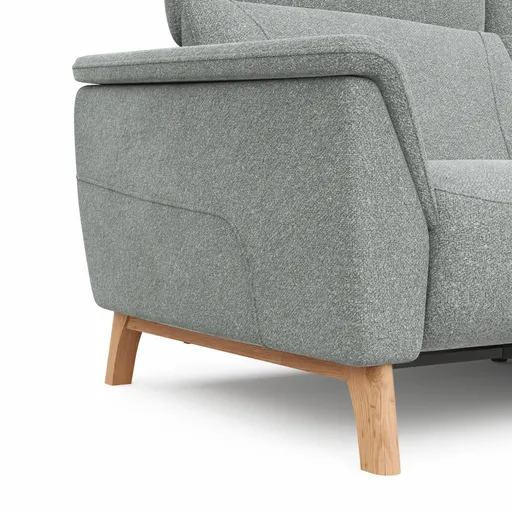 Sofa Nevin - 3-Sitzer, inkl. Relaxfunktion und Kopfteilverstellung (motorisch), Stoff, Silbergrau 