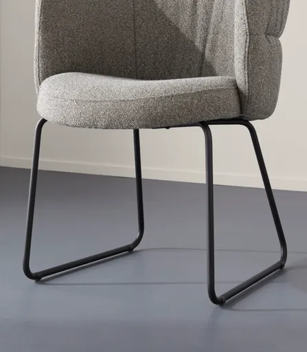 Armlehnstuhl Milana - Stoff, Grau