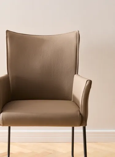 Armlehnstuhl Florea - Leder, Kitt