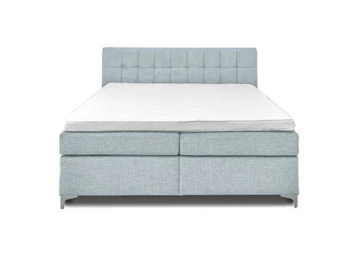 Boxspringbett HINDA- Liegefläche ca. 180x200 cm, Stoff, Hellblau, TFK H3/TFK H3
