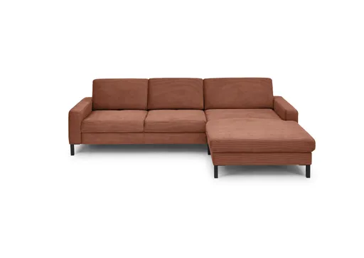  Ecksofa CALM MOVE 2.0 - 2,5-Sitzer mit Longchair rechts, Feincord, Rost