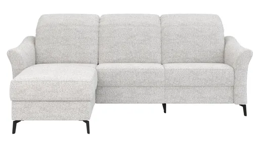 Ecksofa Canterbury - Longchair links mit 2,5-Sitzer, inkl. Relaxfunktion (motorisch) und Kopfteilverstellung, Stoff, Offwhite