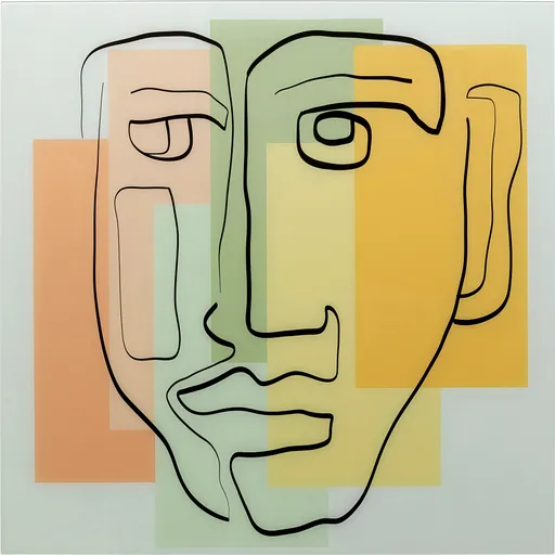 Glasbild - LB ca. 100x100 cm, Pastell