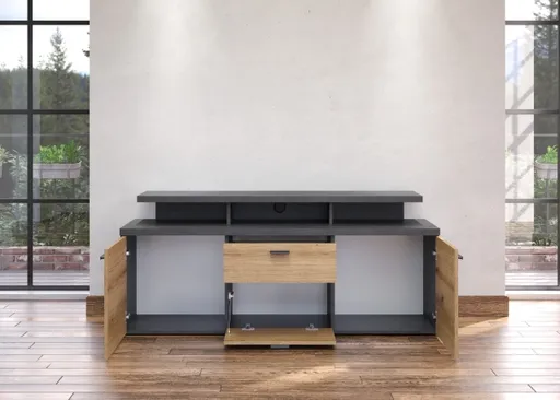 TV-Lowboard - B ca. 151 cm, Matera, Eiche Coast Evoke Nachbildung