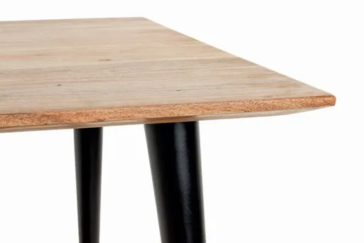 Beistelltisch - B/H/T ca. 55x46x55 cm, Akazie natur, Schwarz