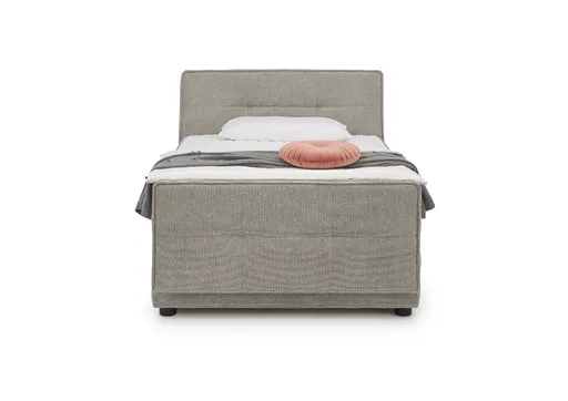Boxspringbett- Liegefläche ca. 120x200 cm, Stoff, Hellbraun