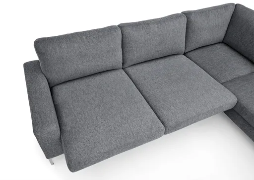 Ecksofa CALM 2.0 - Ecke links mit 2,5-Sitzer, Schlaffunktion mit Bettkasten, Stoff, Anthrazit