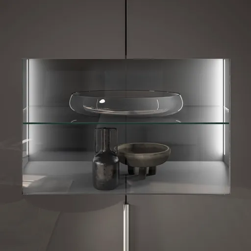 Vitrine- inkl. LED-Beleuchtung, Anthrazit