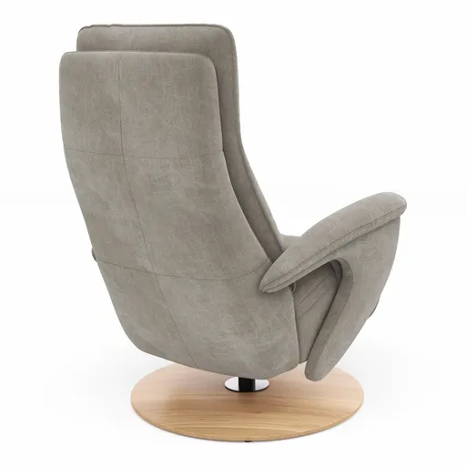 Sessel Tulsa Relax - Größe M, inkl. Kopf-/Fußteil/Rückenlehne verstellbar, Stoff, Graubeige