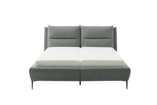 Polsterbett - Liegefläche ca. 180x200 cm, mit Bettkasten, Stoff, Graublau