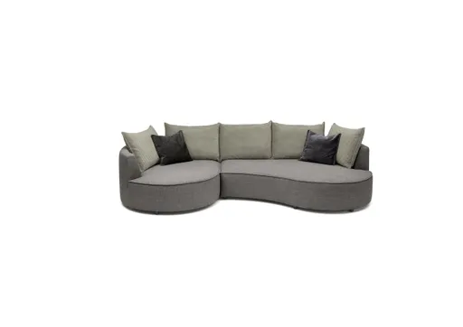 Ecksofa - Ecke links, 2-Sitzer, Stoff, Anthrazit
