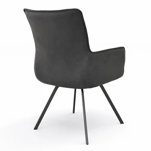 Armlehnstuhl Calyra - Stoff, Anthrazit